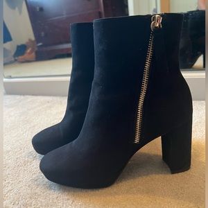 Black suede ankle boots